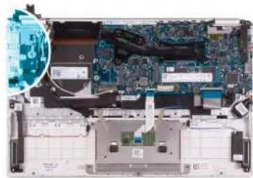DELL Vostro 5390 - Memasang tombol daya dengan pembaca sidik jari - 2