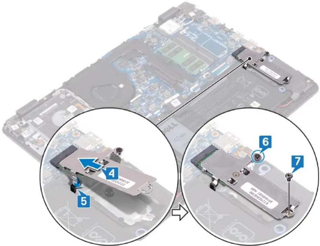 DELL Inspiron 3490 - Prosedur untuk memasang kembali solid-state drive M.2 2230 - 2