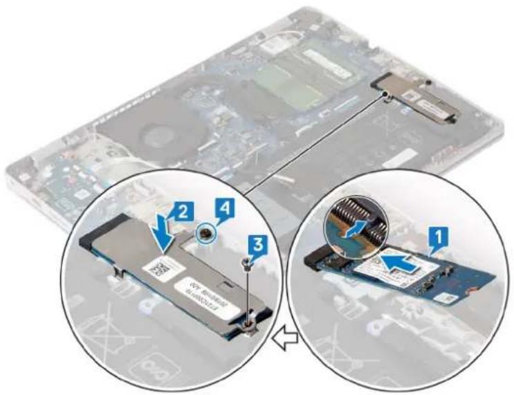 DELL Inspiron 3490 - Prosedur untuk memasang kembali solid-state drive M.2 2280 - 2
