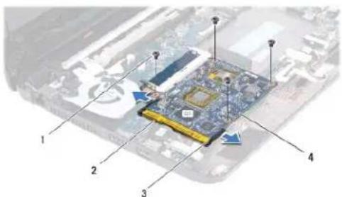 DELL Inspiron 11z 1110 - Melepaskan Papan Prosesor dan Memori - 1