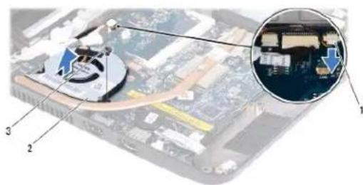 DELL Inspiron 11z 1110 - Melepaskan Kipas Prosesor - 1