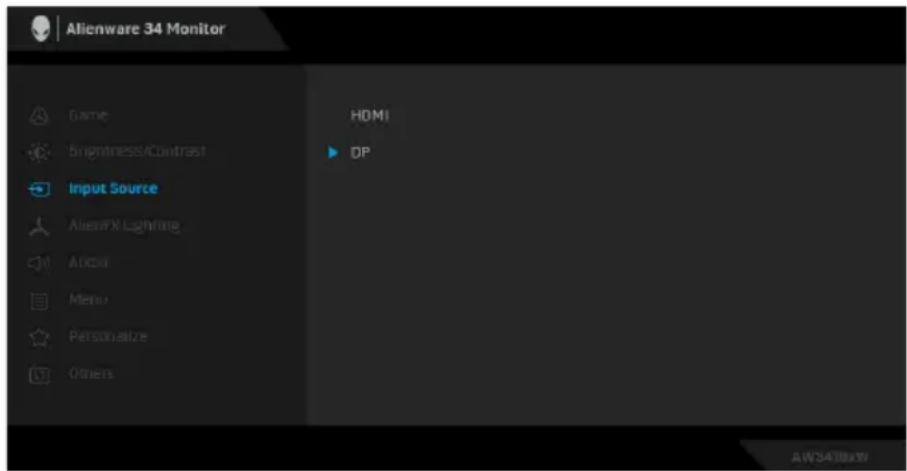 ALIENWARE AW3418HW - Input Source (Sumber Input) - 1