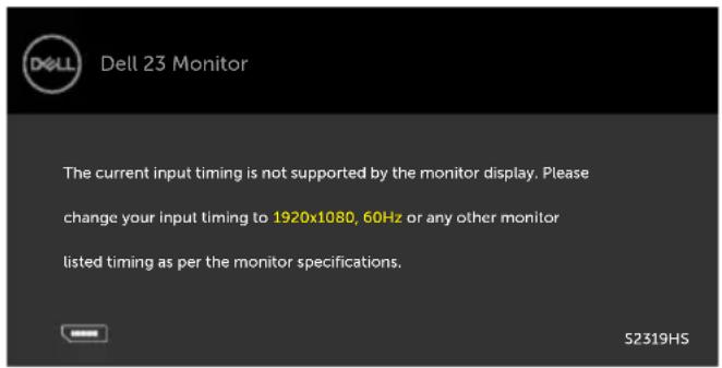 DELL S2319HS - Pesan Peringatan OSD - 2