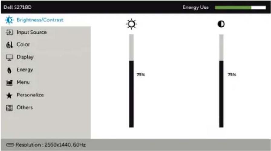 DELL S2718D - Mengakses Sistem Menu - 4
