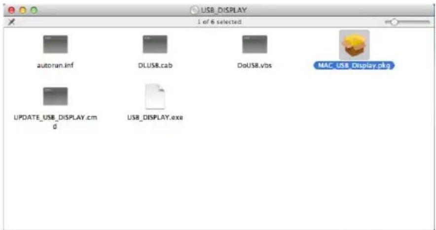 USB_DISPLAY 1 of 6 selected autorun.inf DLUSB.cab DoUSB.vbs MAC_USB_DISPLAY.pkg UPDATE_USB_DISPLAY.cmd USB_DISPLAY.exe