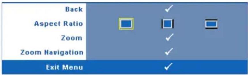 Back Aspect Ratio Zoom Zoom Navigation Exit Menu