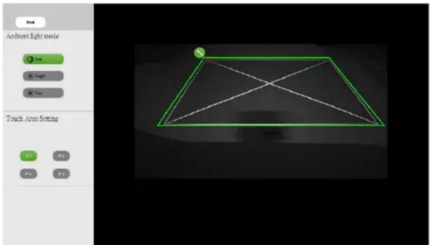 Ambient Light mode Light Mode Face Shape Face Top Touch Area Setting P1 P2 P3 P4 P5