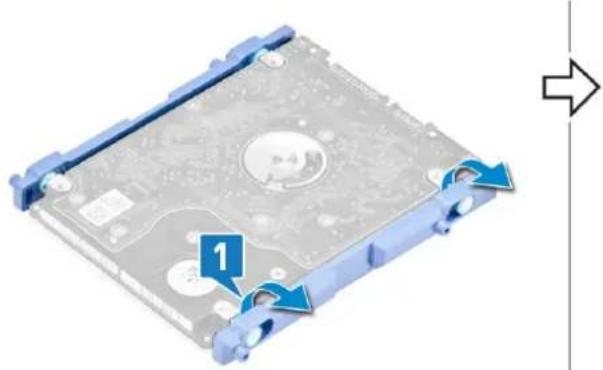 DELL OptiPlex 7760 - Melepaskan unit hard disk - 2