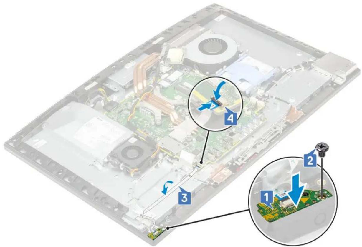 DELL OptiPlex 7760 - Melepaskan board tombol daya - 2