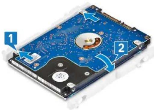 DELL OptiPlex 7760 - Melepaskan unit hard disk - 3