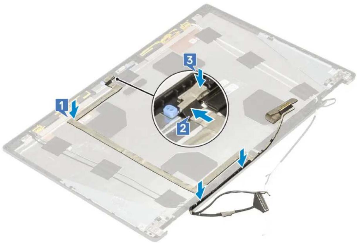 DELL Precision 7740 - Melepaskan kabel eDP - 2