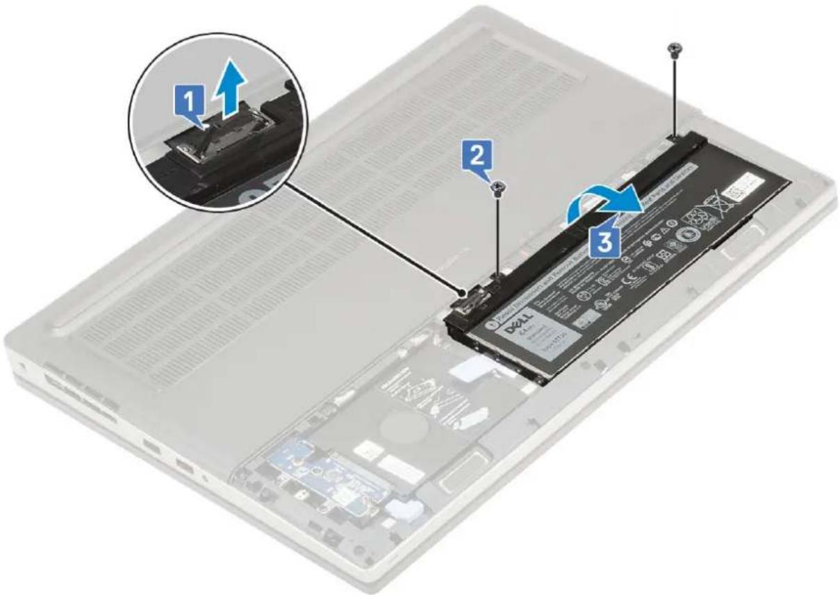 DELL Precision 7740 - Melepaskan baterai - 2
