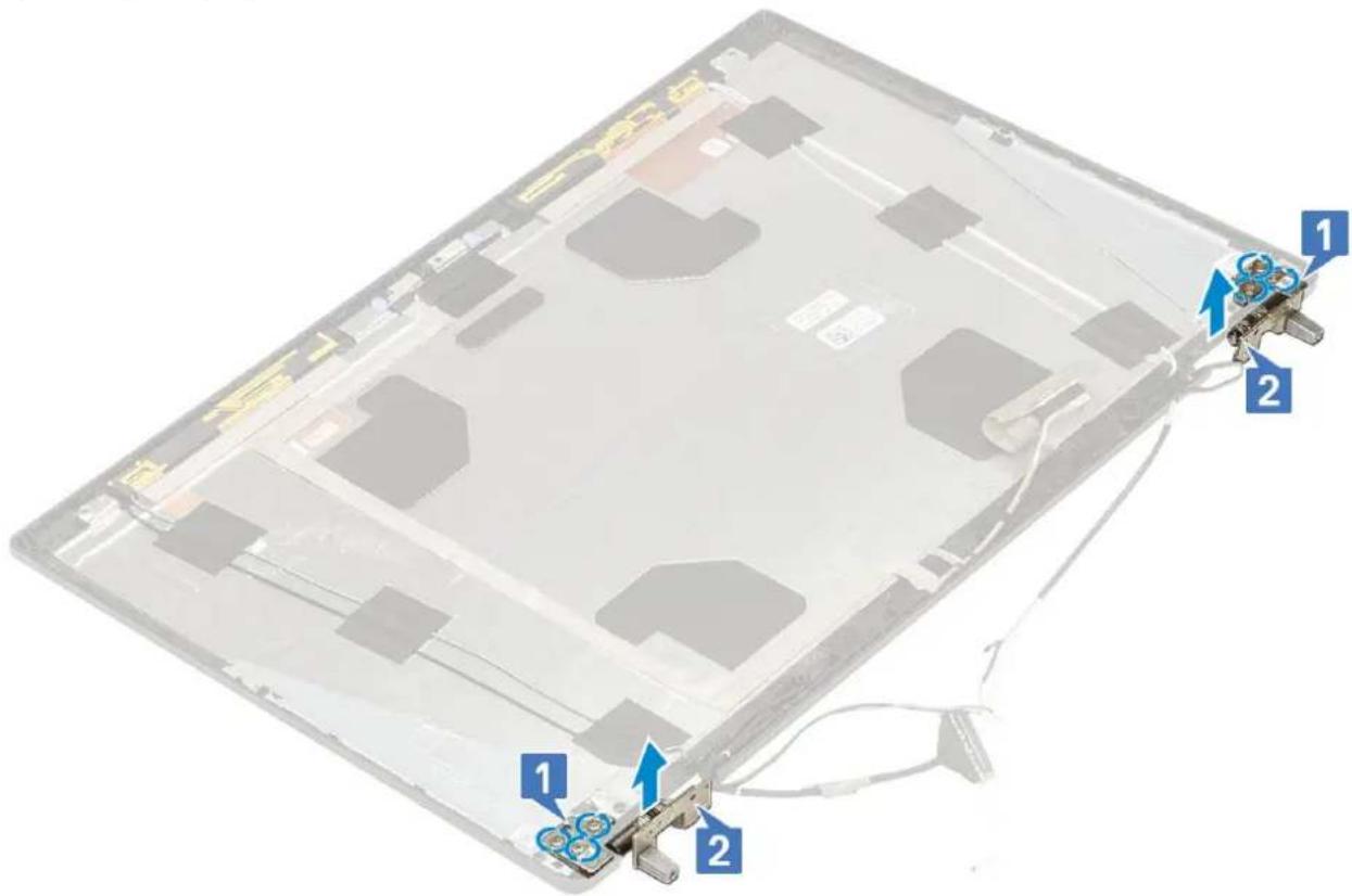 DELL Precision 7740 - Melepaskan engsel display - 1