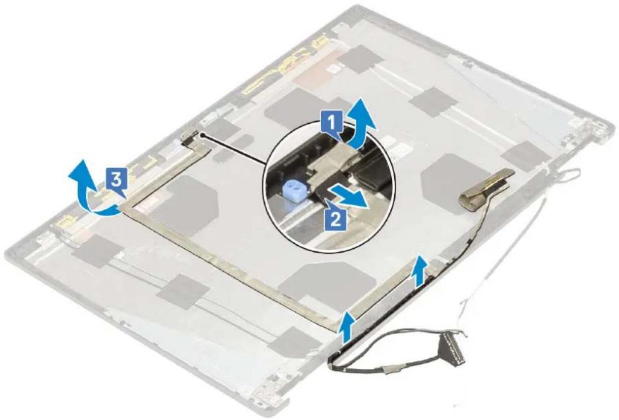 DELL Precision 7740 - Melepaskan kabel eDP - 1