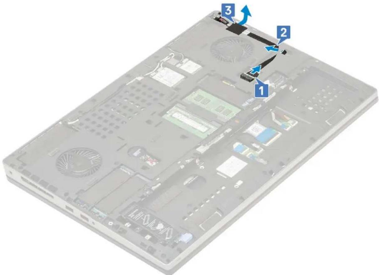 DELL Precision 7740 - Melepaskan port konektor daya - 1