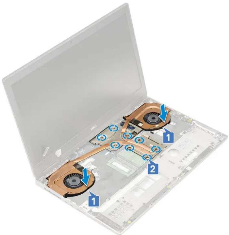 DELL Precision 7740 - Melepaskan rakitan unit pendingin - 5