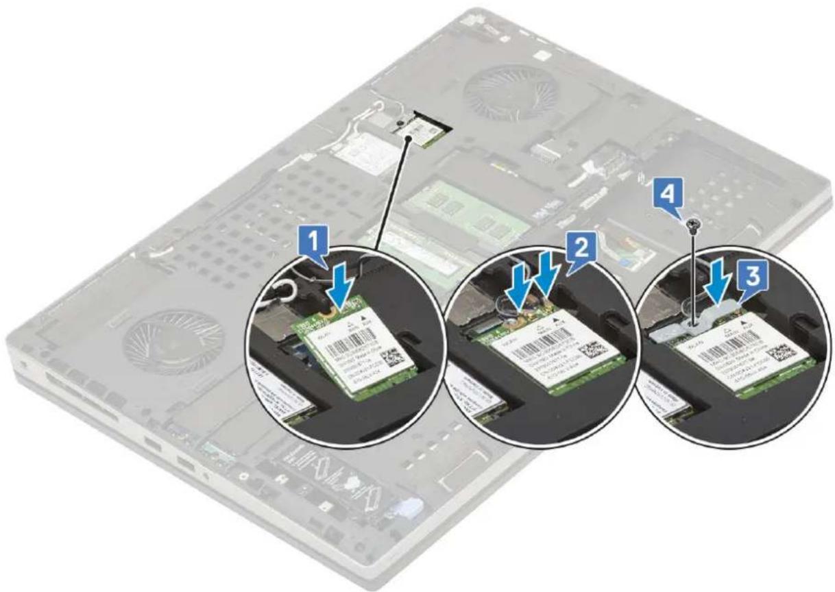 DELL Precision 7740 - Melepaskan kartu WLAN - 2