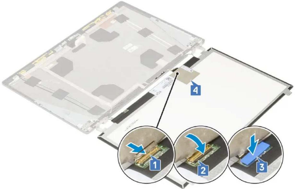 DELL Precision 7740 - Memasang panel display - 1