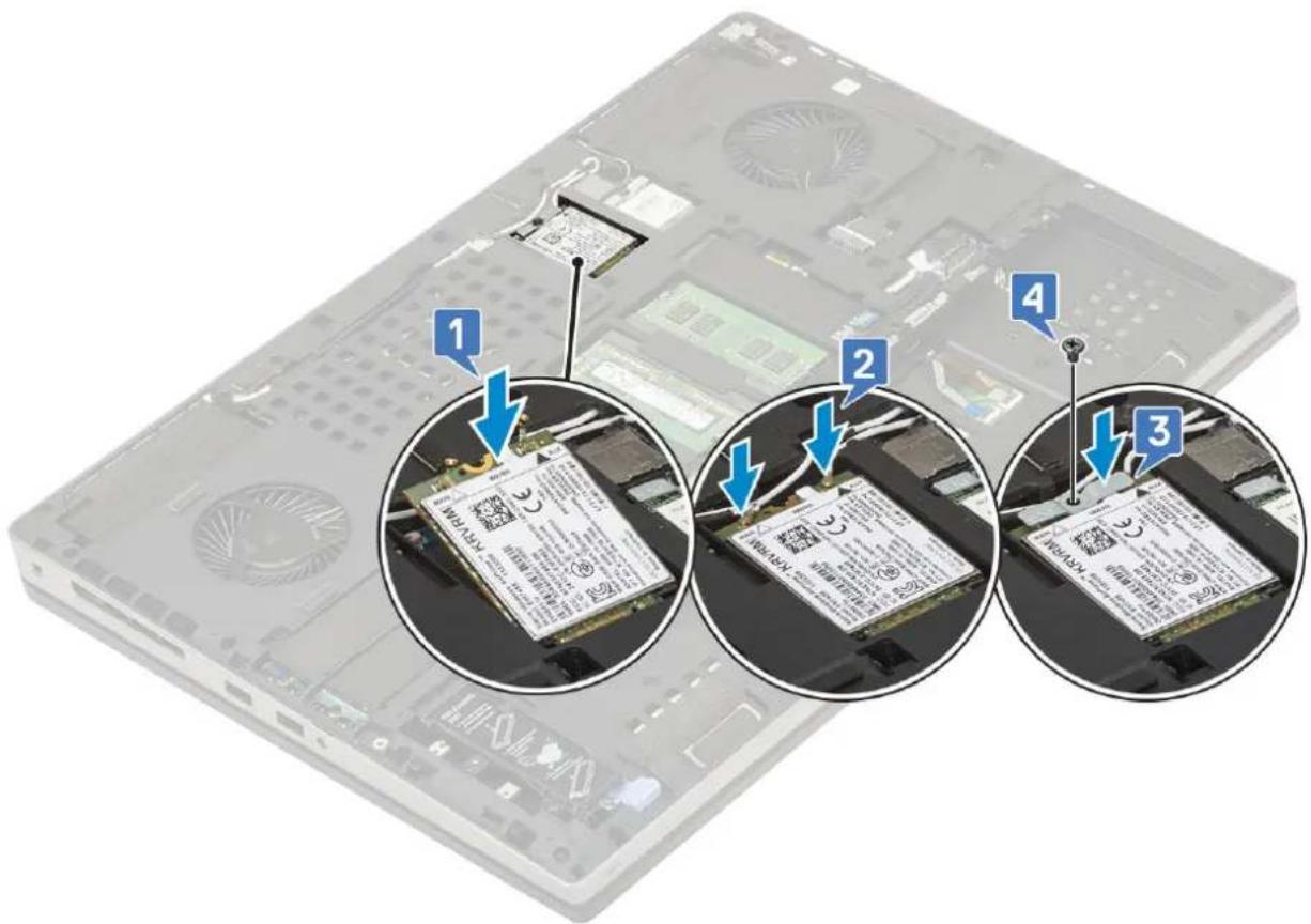 DELL Precision 7740 - Melepaskan kartu WWAN - 2