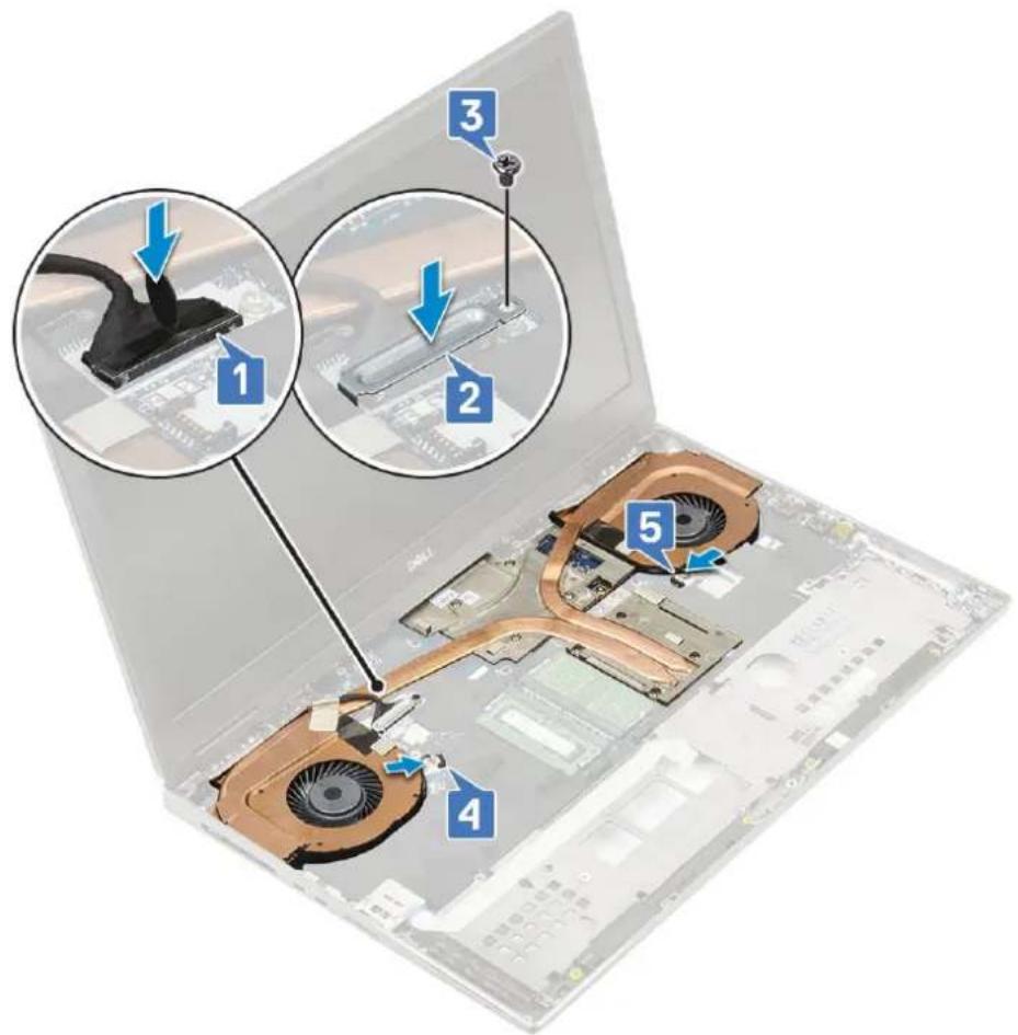 DELL Precision 7740 - Melepaskan rakitan unit pendingin - 6