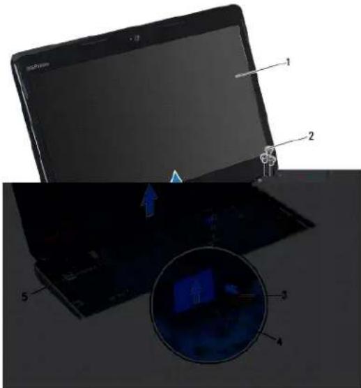 DELL Inspiron M301Z - Melepaskan Unit Display - 2