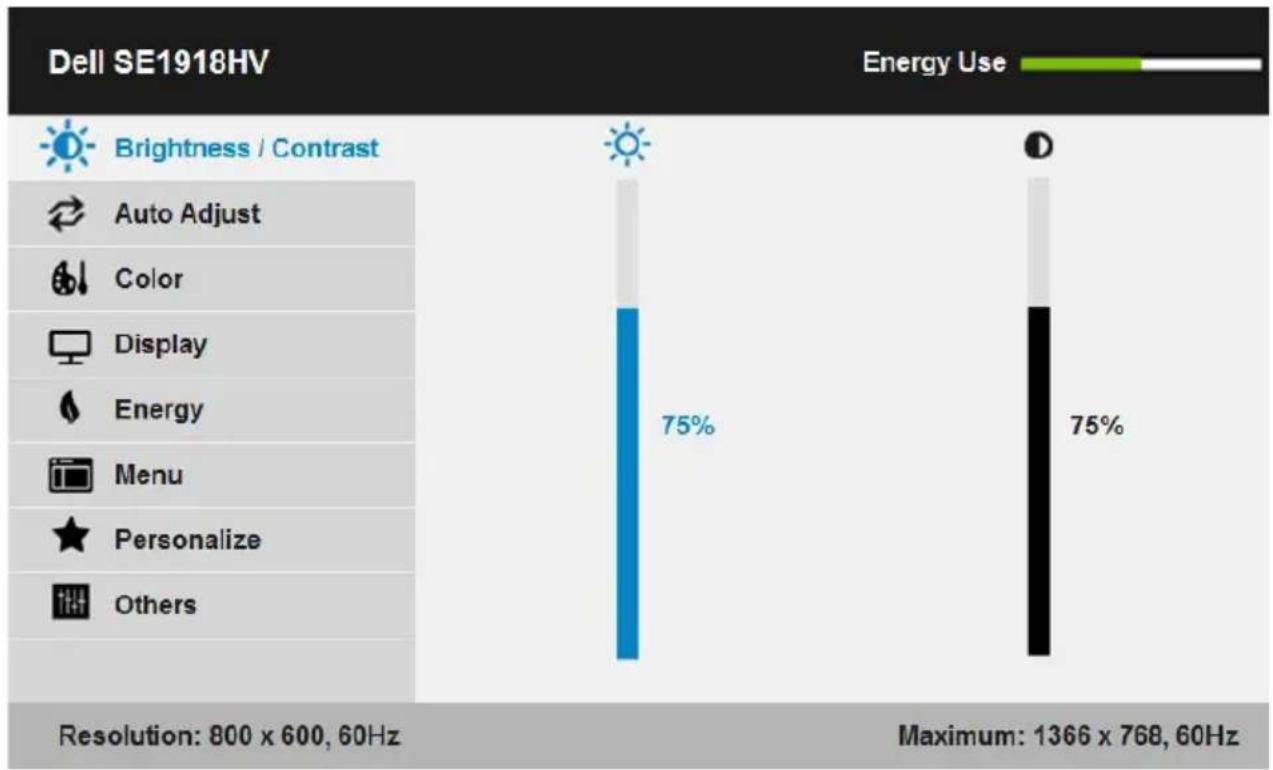 DELL SE2018HR - Mengakses Sistem Menu - 1