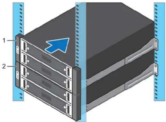 DELL SC180 - Memasang Enclosure Penyimpanan Tambahan dalam Rak - 3