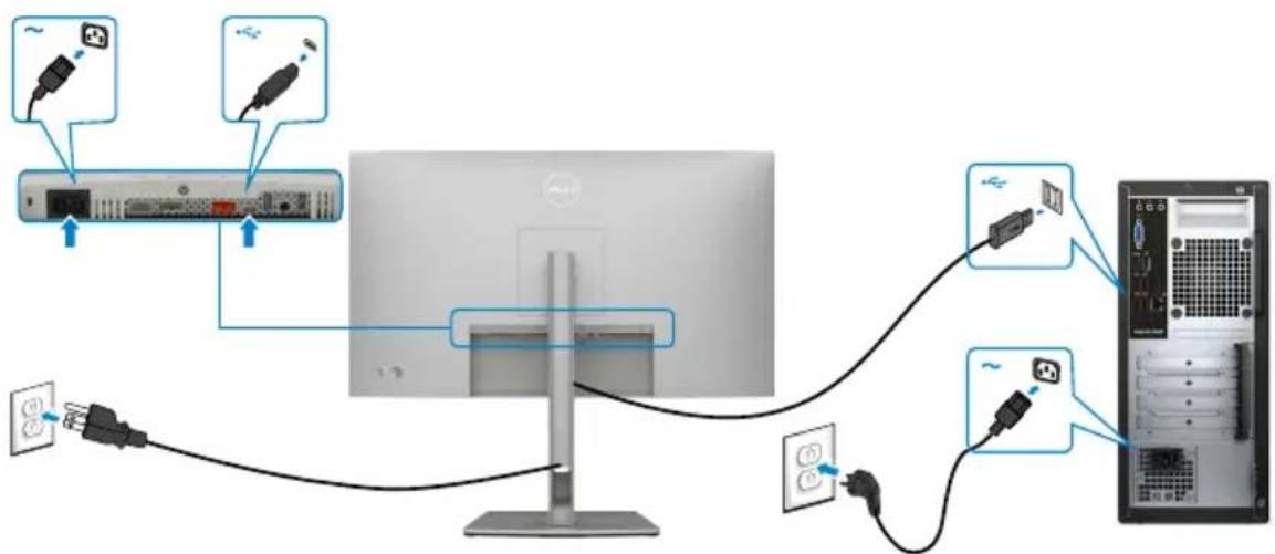 DELL UltraSharp U2722DX - Menyambungkan monitor - 3