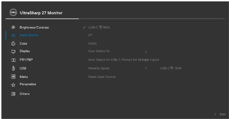 DELL UltraSharp U2722DX - Input Source (Sumber Input) - 1