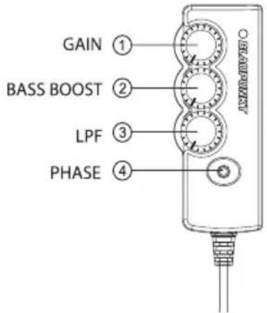 GAIN ① BASS BOOST ② LPF ③ PHASE ④