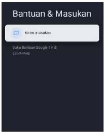 Bantuan & Masukan Kitim masukan Buka Bantuan Google TV di goo#tv/help