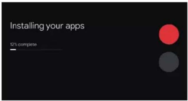 Installing your apps 12% complete