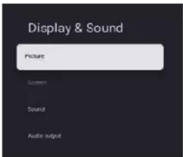 Display & Sound Picture Screen Sound Audio output