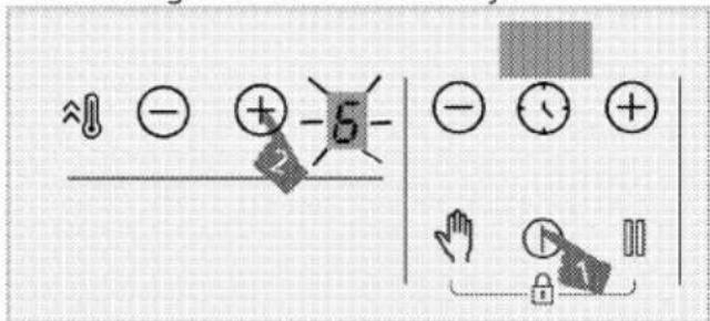 Diagram showing electrical or logic symbols with directional arrows and labeled components, including a 5-pin switch and control buttons.