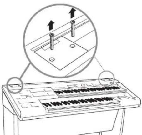 YAMAHA ELBU-F02 - 2-1 Using a screwdriver, remove the four screws using a screwdriver from the cover mounts. - 1