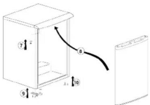 Technical diagram showing a 3D box with numbered components and directional arrows indicating flow or movement.
