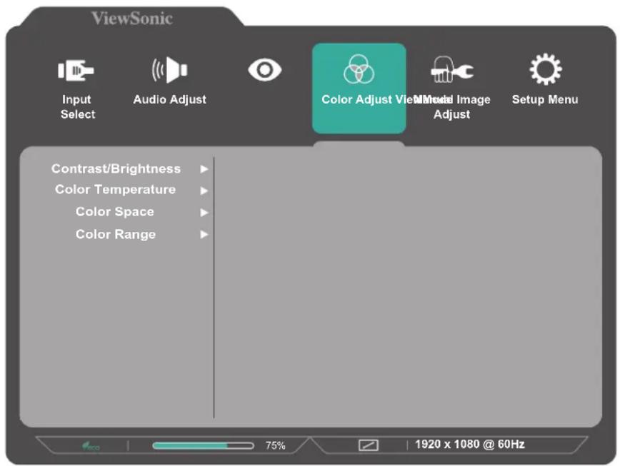 VIEWSONIC VA2456-MIKU - Menu Color Adjust (Penyesuaian Warna) - 1