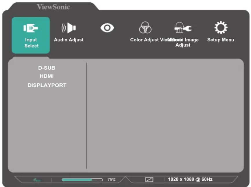 VIEWSONIC VA2456-MIKU - Input Select (Pilihan Input) - 1