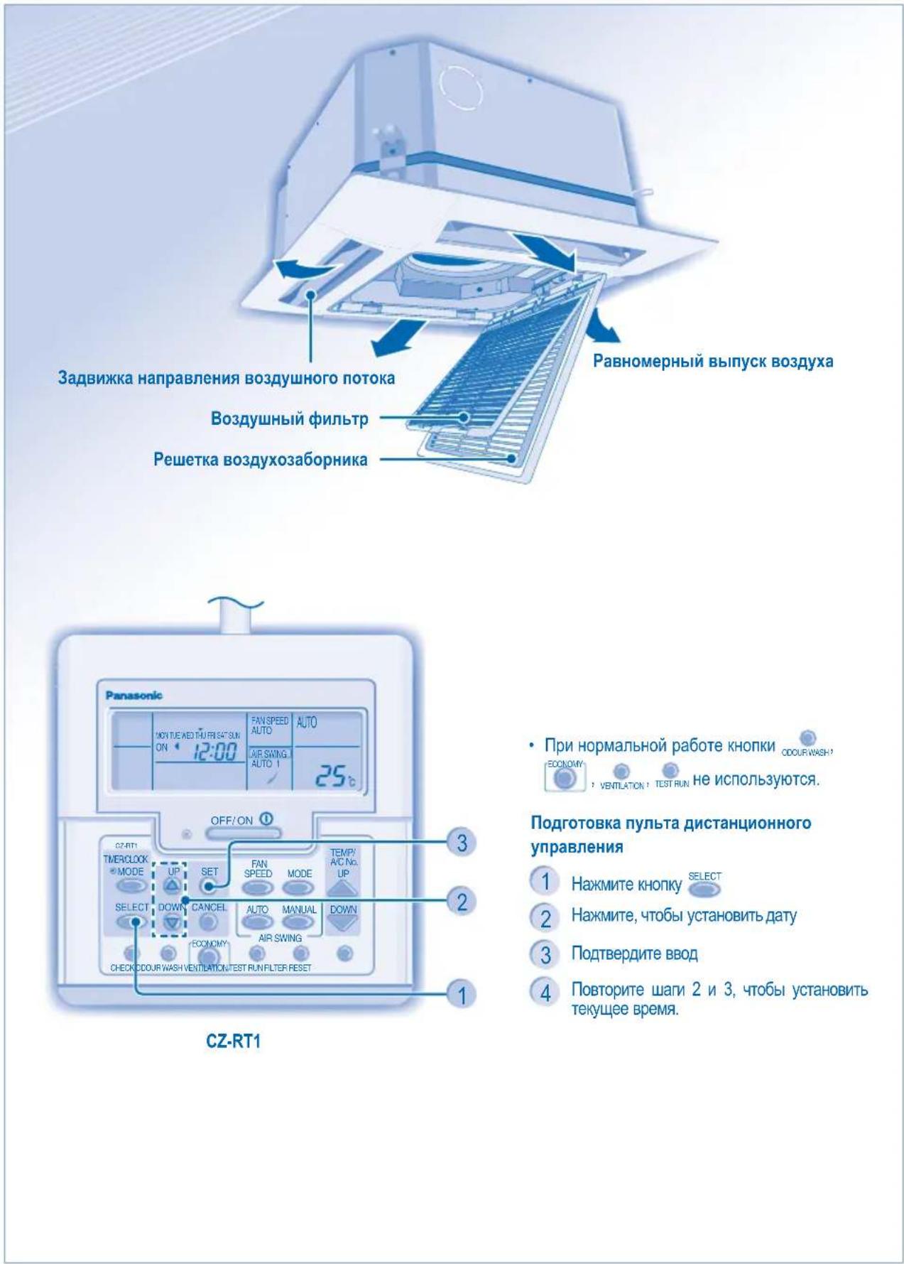 PANASONIC CS-56YA1E5 - ОПИСАНИЕ ПРОДУКТА И УПРАВЛЕНИЕ (ПРОВОДНОЙ ПУЛЬТ ДИСТАНЦИОННОГО УПРАВЛЕНИЯ) - 1