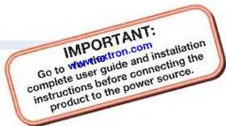 IMPORTANT: Go to www.waxtron.com complete user guide and installation instructions before connecting the product to the power source.