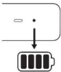 Diagram showing a battery with anode and a downward arrow pointing to its internal structure.