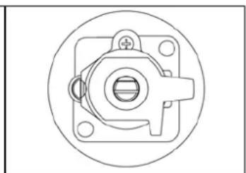 Technical line drawing of a mechanical component with concentric circles and mounting holes (no text or symbols)