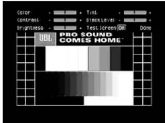 Color Controls Brightness Tint BlackLevel Text Screen On Done UBL PRO SOUND COMES HOME™