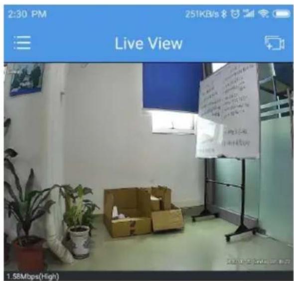 2:30 PM 251KB/s Live View 1.58Mbps(High)