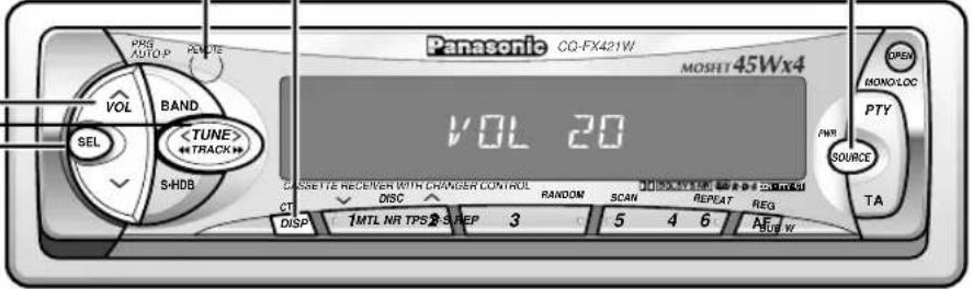 Panasonic CO-FX421W MOSHET 45Wx4 VOL 20 CASSSETTE RECEIVER WITH CHANDER CONTROL ST DISC RANDOM SCAN REPEAT REG DISP 1MTL NR TPS S REP 3 5 4 6 AF OPEN MONOLOC PTY SOURCE TA
