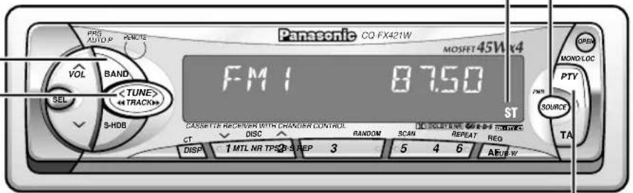 Panasonic CO FX421W VOL BAND SEL S-HDB FMI 87.50 CASSETER RECEIVER WITH CHANGER CONTROL CT DISC RANDOM SCAN REPEAT REG DISP 1 MTL NR TPS2 S AEP 3 5 4 6 AReg w MONOC PTY SOURCE TA OPEN MOSFFET 45W x4 ST