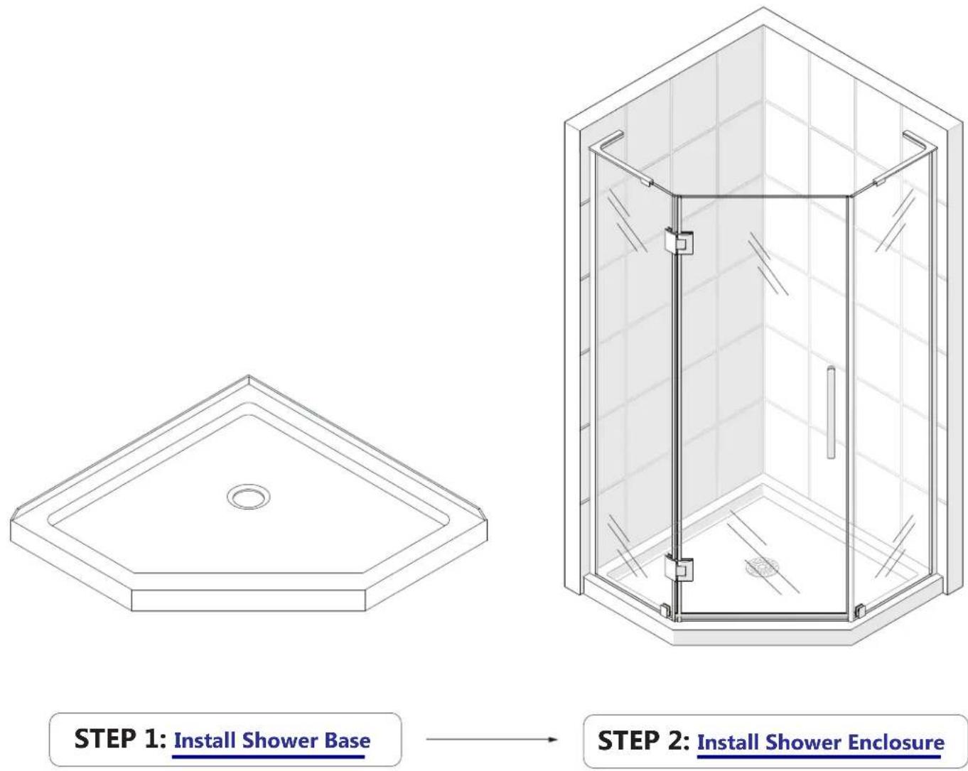 DreamLine Prism Plus DL-6061-04 - SHOWER ENCLOSURE & BASE INSTALLATION INSTRUCTIONS - 1