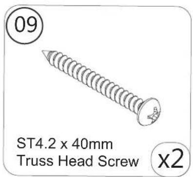 09 ST4.2 x 40mm Truss Head Screw x2