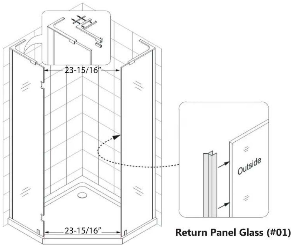 23-15/16" 23-15/16" Return Panel Glass (#01) Outside