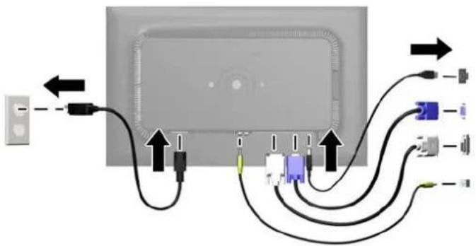 HP Compaq LA2206xc - Menghubungkan Kabel - 3